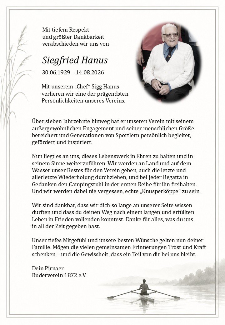Nachruf Siegfried Hanus